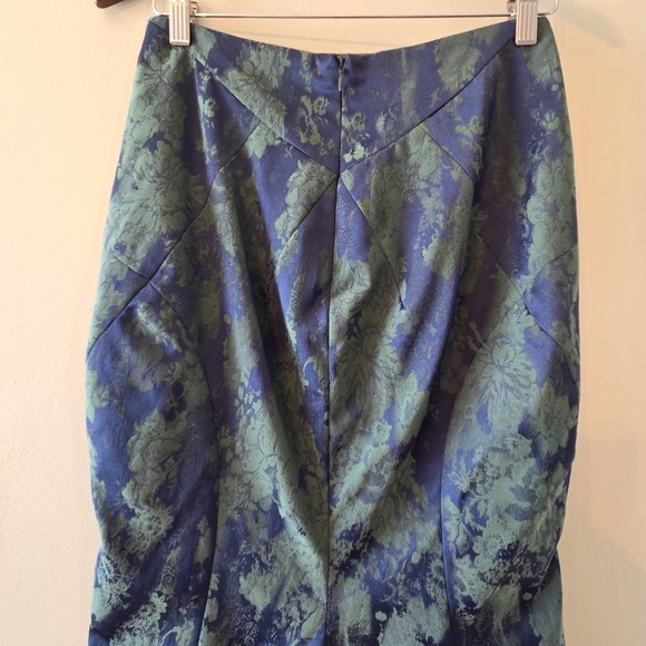 Zac Posen Vintage Jacquard Printed Mermaid Pinup Feminine Knee Skirt Size 4 - Picture 7 of 13